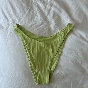 Lime Green Ribbed Bikini Bottom